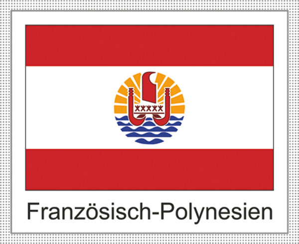 Französisch-Polynesien | Aufkleber mit weissem Design