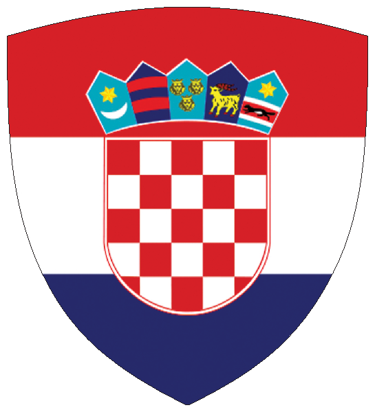 Kroatien  | Flagge -wappenförmig