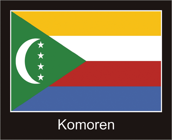 Flagge | Komoren -schwarzes Design