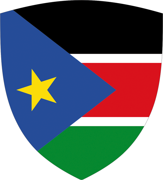 Südsudan | Flagge -wappenförmig