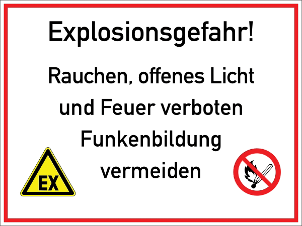 Feuerwehr Aufkleber -  Explosionsgefahr!