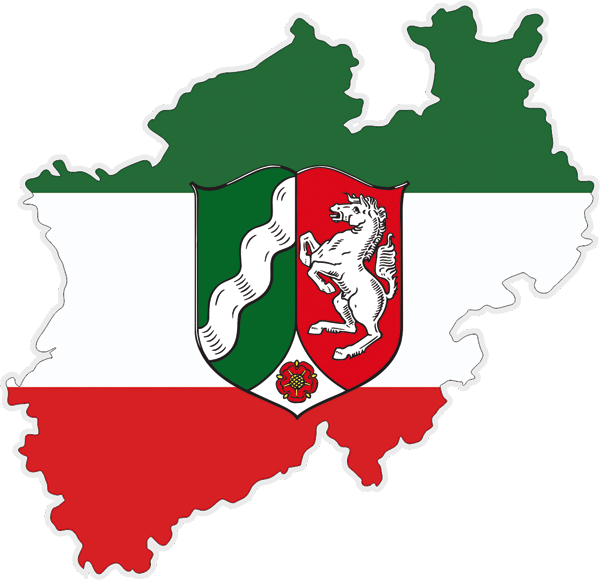 Nordrhein-Westfalen | auf Contour geschnittene Flagge Nordrhein-Westfalen | auf Contour geschnittene Flagge