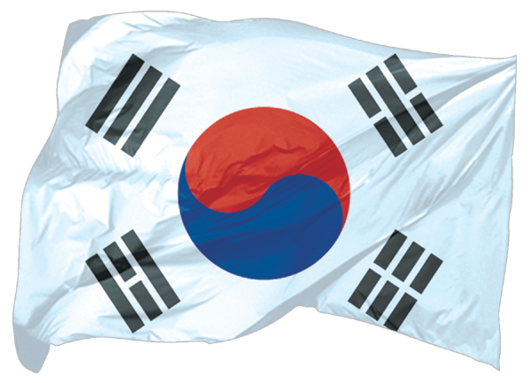 Südkorea | wehende Flagge als Aufkleber Südkorea | wehende Flagge als Aufkleber
