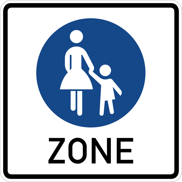 Traffic sign 242.1 - Beginning of a pedestrian zone