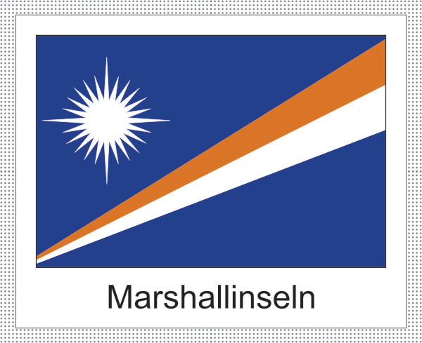 Flagge | Marshallinseln -weisses Design Flagge | Marshallinseln -weisses Design