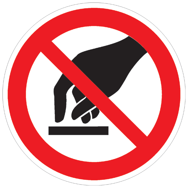 Verbotszeichenaufkleber alt .009- Berühren verboten (alt)