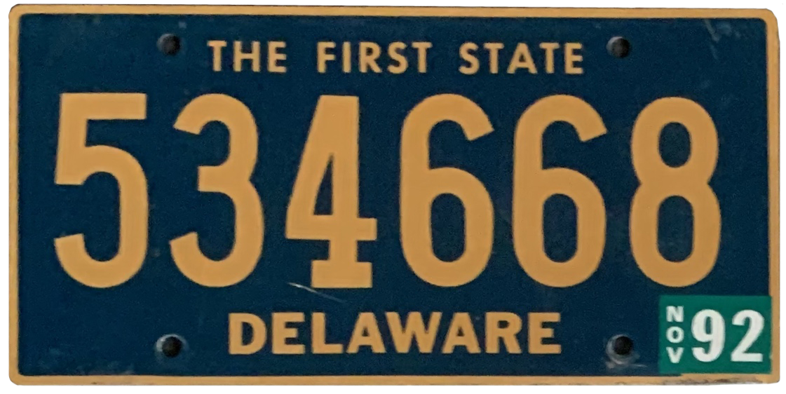USA-Kennzeichen als Aufkleber | Delaware.1