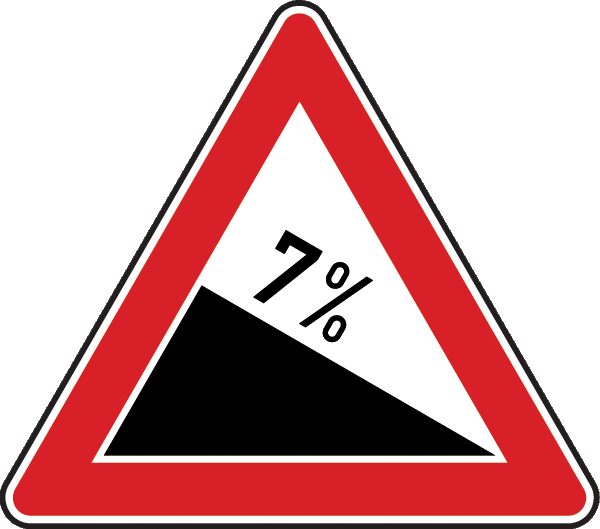 Verkehrszeichen 108.07 - Gefälle 7%