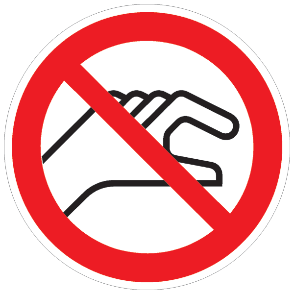 Verbotszeichenaufkleber alt .024-Hineinfassen verboten (alt)