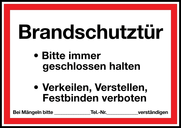 Feuerwehr Aufkleber -  Brandschutztür