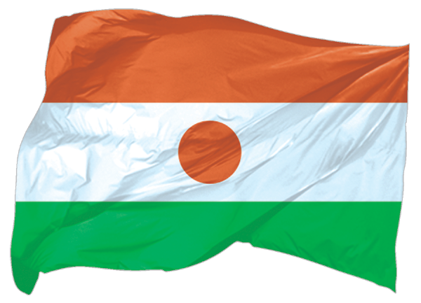 Niger | wehende Flagge als Aufkleber