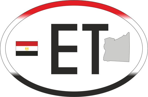 Länderkennzeichen Ägypten weiß mit Landescontour Länderkennzeichen Ägypten weiß mit Landescontour