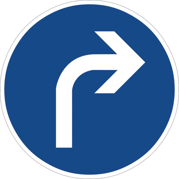 Verkehrszeichen 209 - Vorgeschriebene Fahrtrichtung - rechts