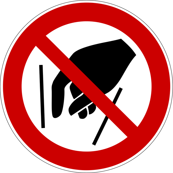 Verbotszeichenaufkleber .015- Hineinfassen verboten
