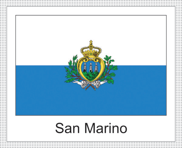 San Marino | Aufkleber mit weissem Design