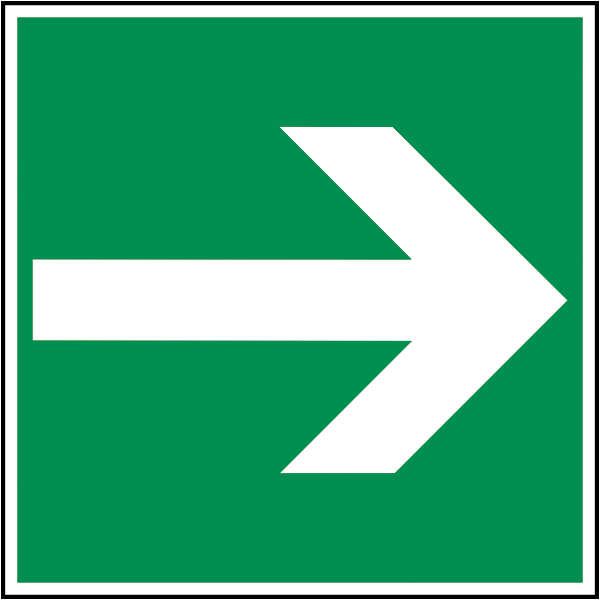 Rettungszeichen Aufkleber - Richtungshinweis