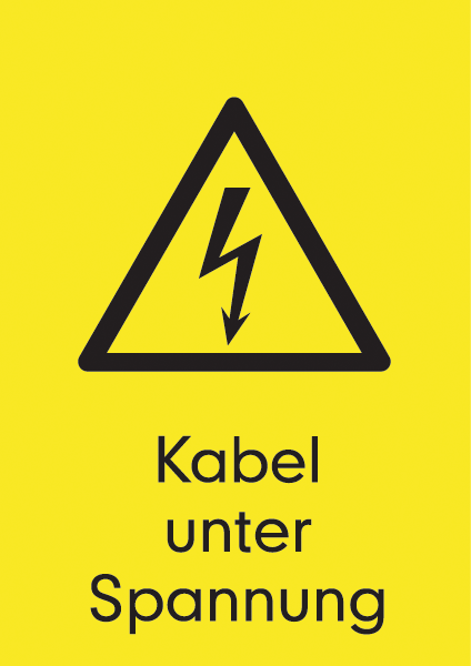 Warnzeichenaufkleber Elektro .032- Kabel unter Spannung (alt)