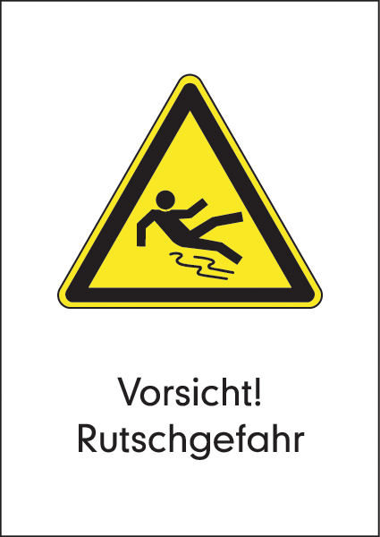 Warnzeichenaufkleber alt .103- Vorsicht! Rutschgefahr (alt)