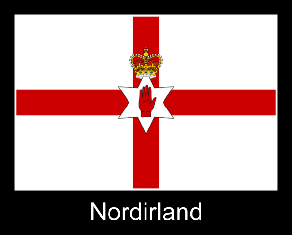 Nordirland | Aufkleber mit schwarzem Design