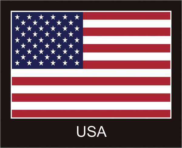Vereinigte Staaten von Amerika | Aufkleber mit schwarzem Design 