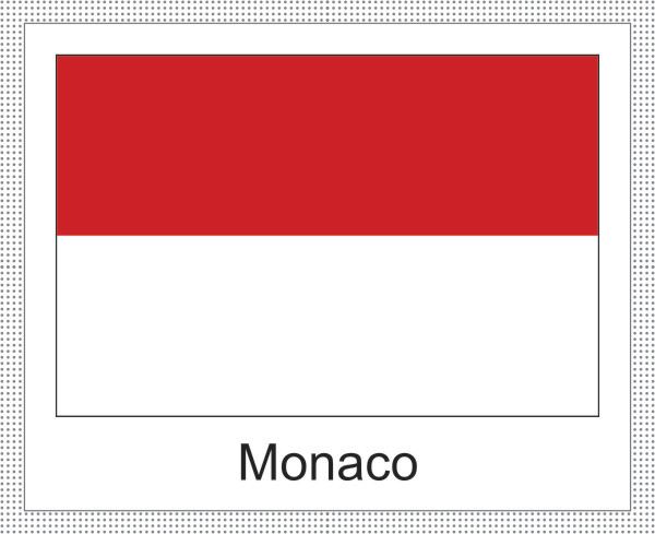Monaco | Aufkleber mit weissem Design Monaco | Aufkleber mit weissem Design