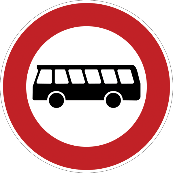 Verkehrszeichen 257.54 - Verbot für Kraftomnibusse