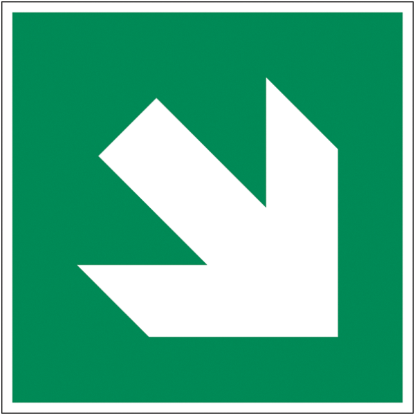 Rettungszeichenaufkleber .006- E006 Zusatzzeichen Pfeil
