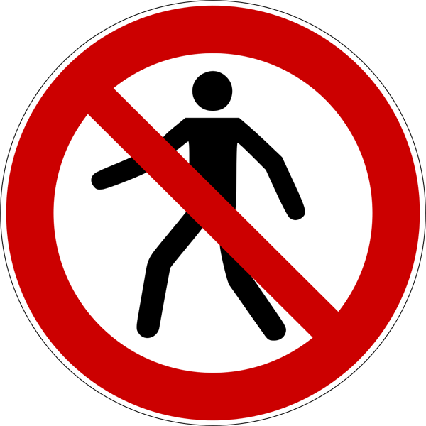 Verbotszeichenaufkleber .004- Für Fußgänger verboten