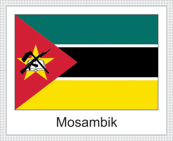 Mosambik | Aufkleber mit weissem Design