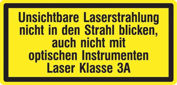 Warnzeichenaufkleber Laser .013- Unsichtbare Laserstrahlung... Laser Klasse 3A
