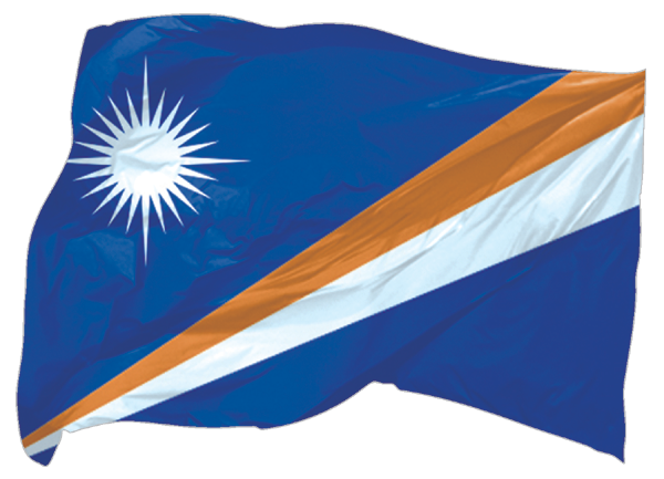 Marshallinseln | wehende Flagge als Aufkleber