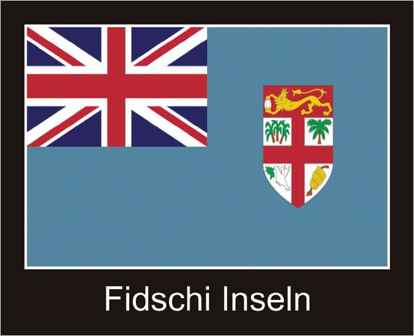 Fidschi | Aufkleber mit schwarzem Design 