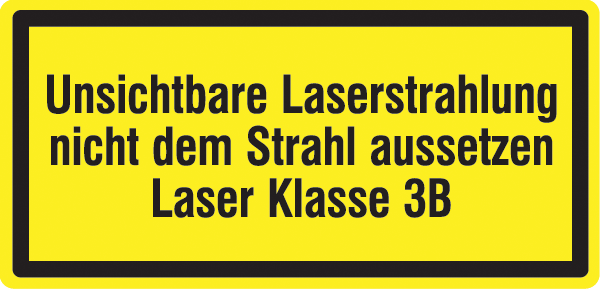 Warnzeichenaufkleber Laser .014- Unsichtbare Laserstrahlung... Laser Klasse 3B