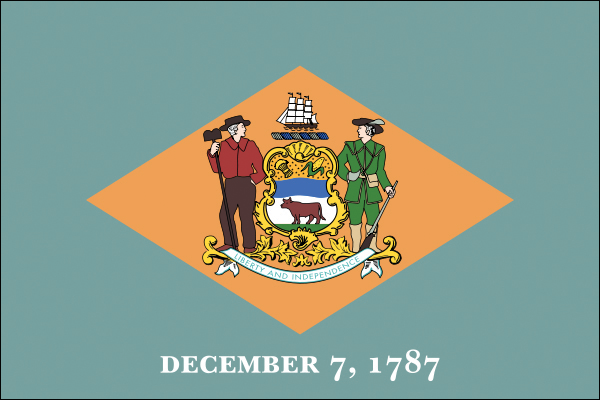 Delaware | Flagge von Delaware als Aufkleber