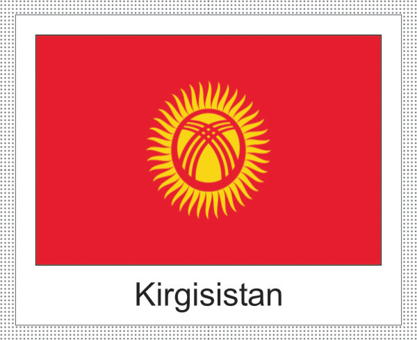Kirgisistan | Aufkleber mit weissem Design