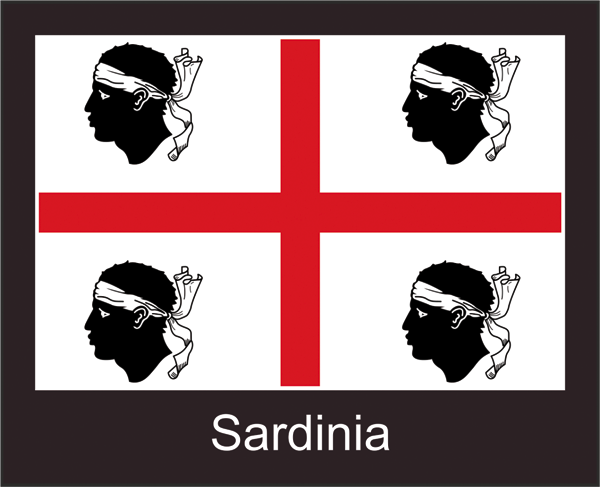 Sardinien | Aufkleber mit schwarzem Design