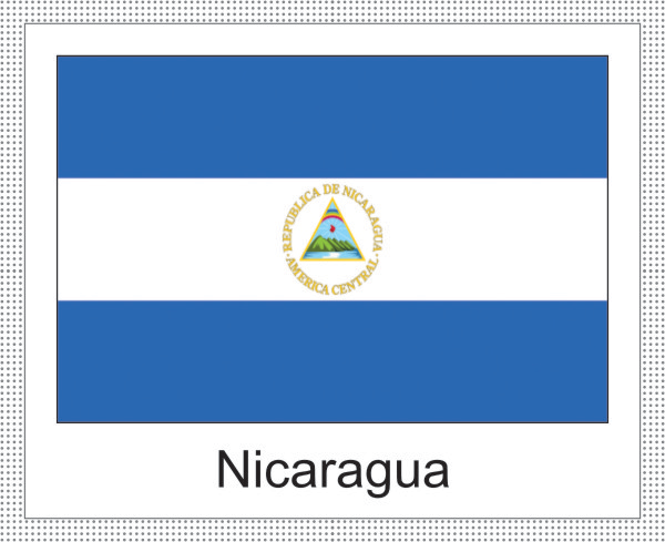 Nicaragua | Aufkleber mit weissem Design