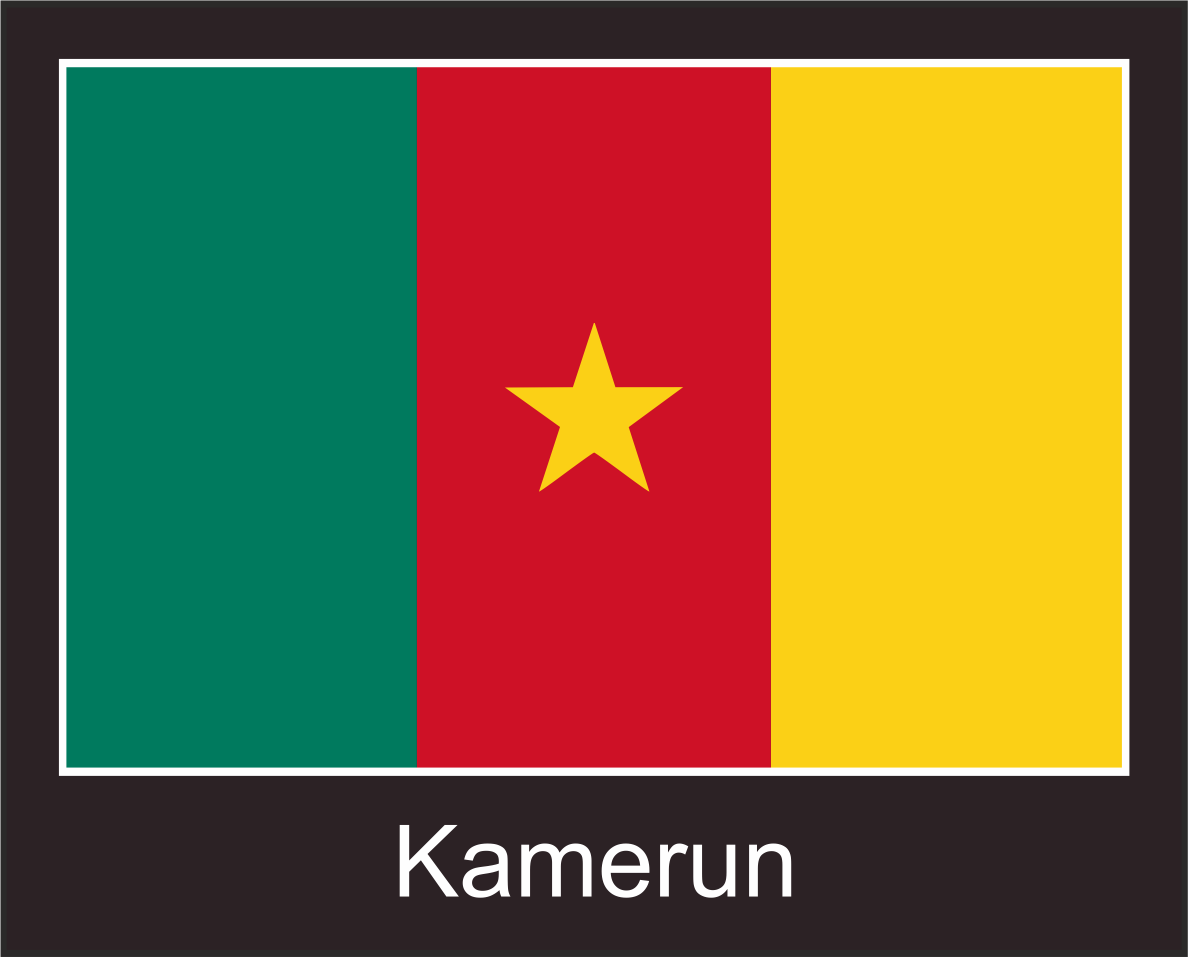 Flagge | Kamerun -schwarzes Design