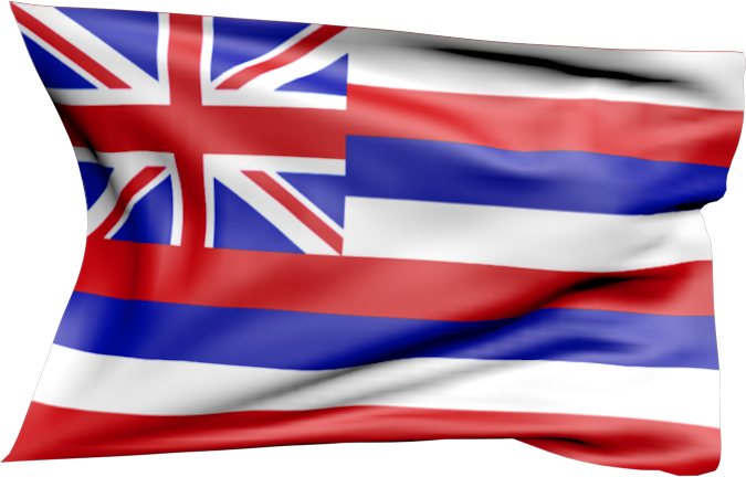Hawaii | wehende Flagge von Hawaii als Aufkleber