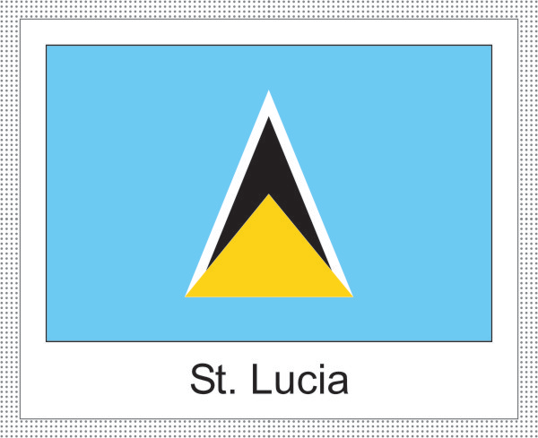 St. Lucia | Aufkleber mit weissem Design St. Lucia | Aufkleber mit weissem Design