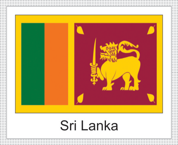 Sri Lanka | Aufkleber mit weissem Design