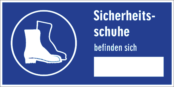 Gebotszeichenaufkleber alt .105- Sicherheitsschuhe befinden sich (alt)