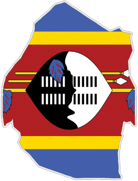 Eswatini | Auf Contour geschnittene Flagge