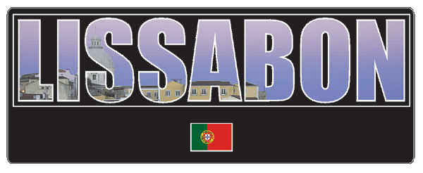 Lissabon | Aufkleber- (schwarz)