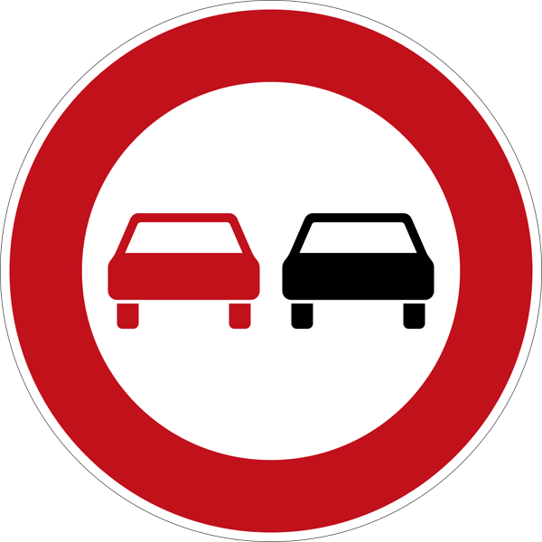 Verkehrszeichen 276 - Überholverbot für Kraftfahrzeuge aller Art