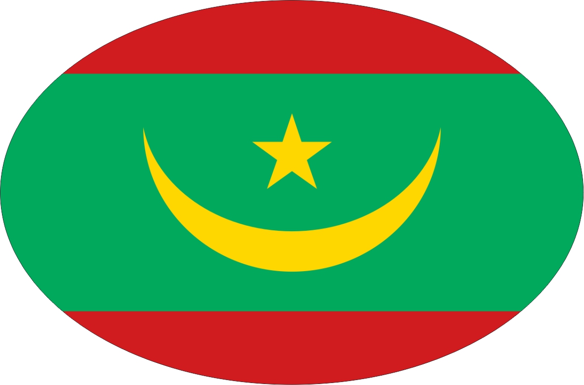 Mauritania | sticker in oval shape