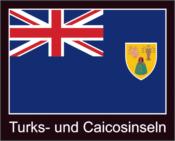 Flagge | Turks- und Caicosinseln -schwarzes Design