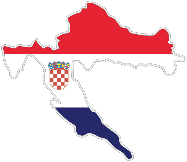 Kroatien | Auf Contour geschnittene Flagge