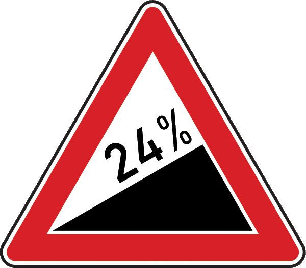 Verkehrszeichen 110.24 - Steigung 24%