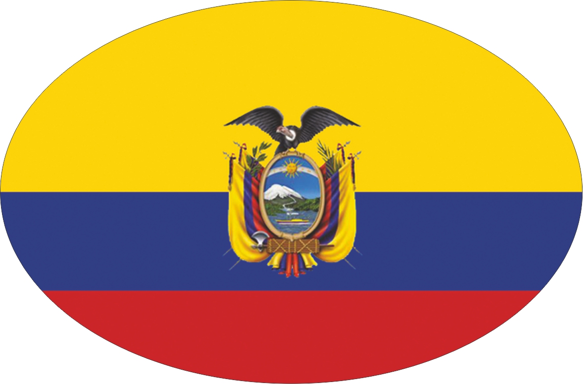Ecuador |  Aufkleber in ovaler Form